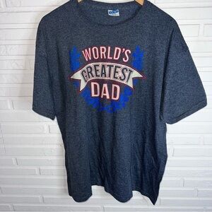 Father’s Day Heather Gray World’s Greatest Dad T-Shirt, Men’s Size XL